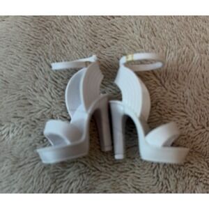 Rainbow High Color Create Doll Outfit Shoes White Ankle Strap Sandals High Heels